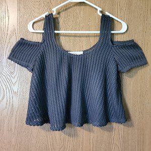 BCBGeneration Women's Sheer Grey Cold Should Crop Top size XS